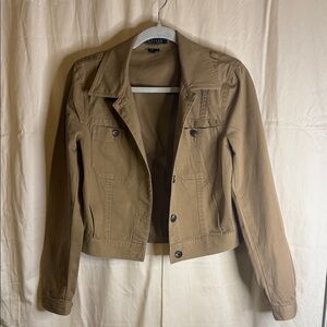 Lauren Ralph Lauren Tan Cropped Jean Jacket